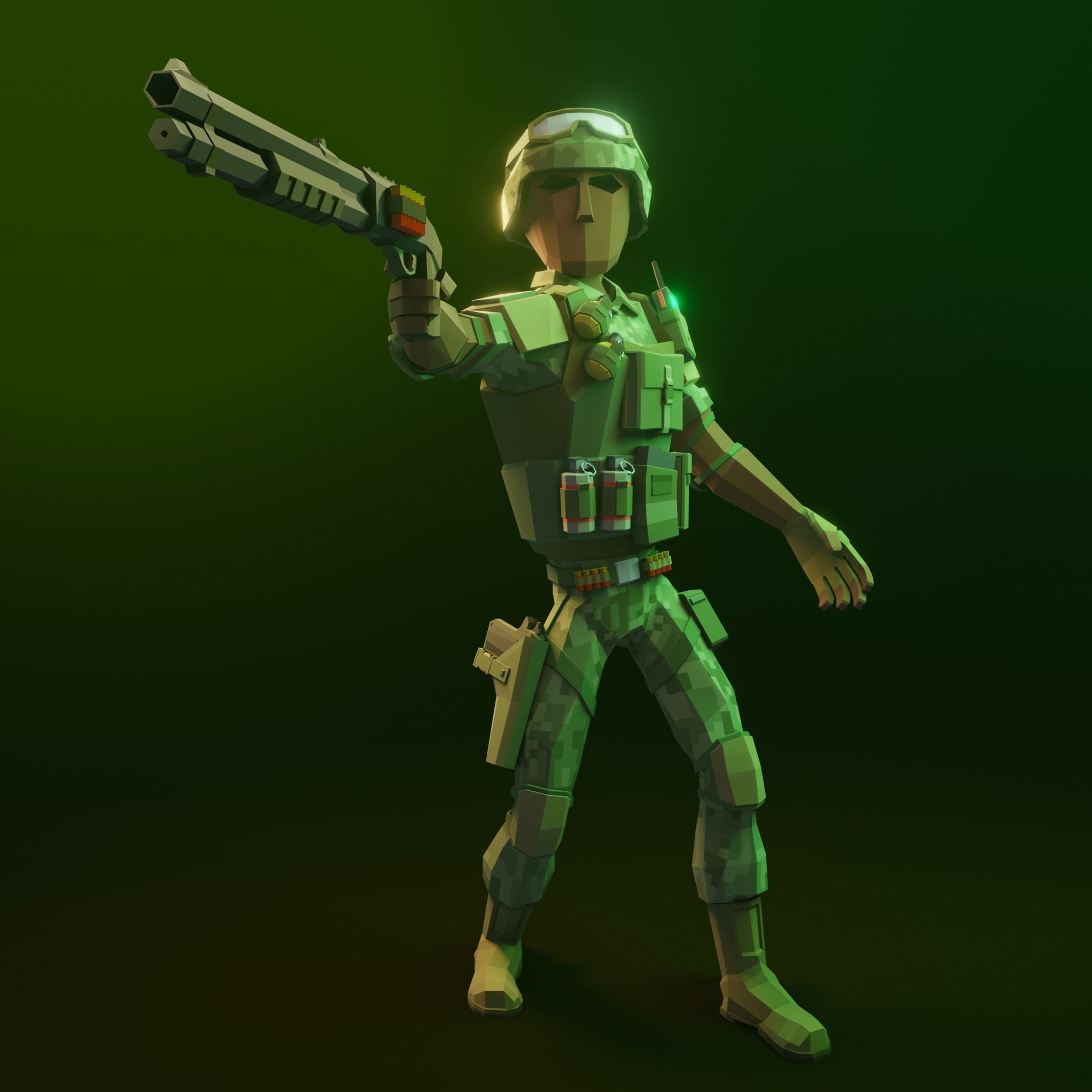 Low Poly Army Pack Low-poly 3D model_33