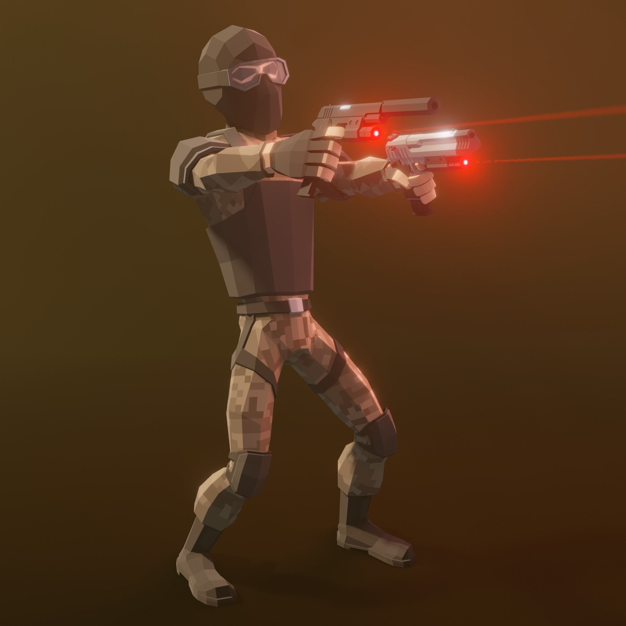 Low Poly Army Pack Low-poly 3D model_29