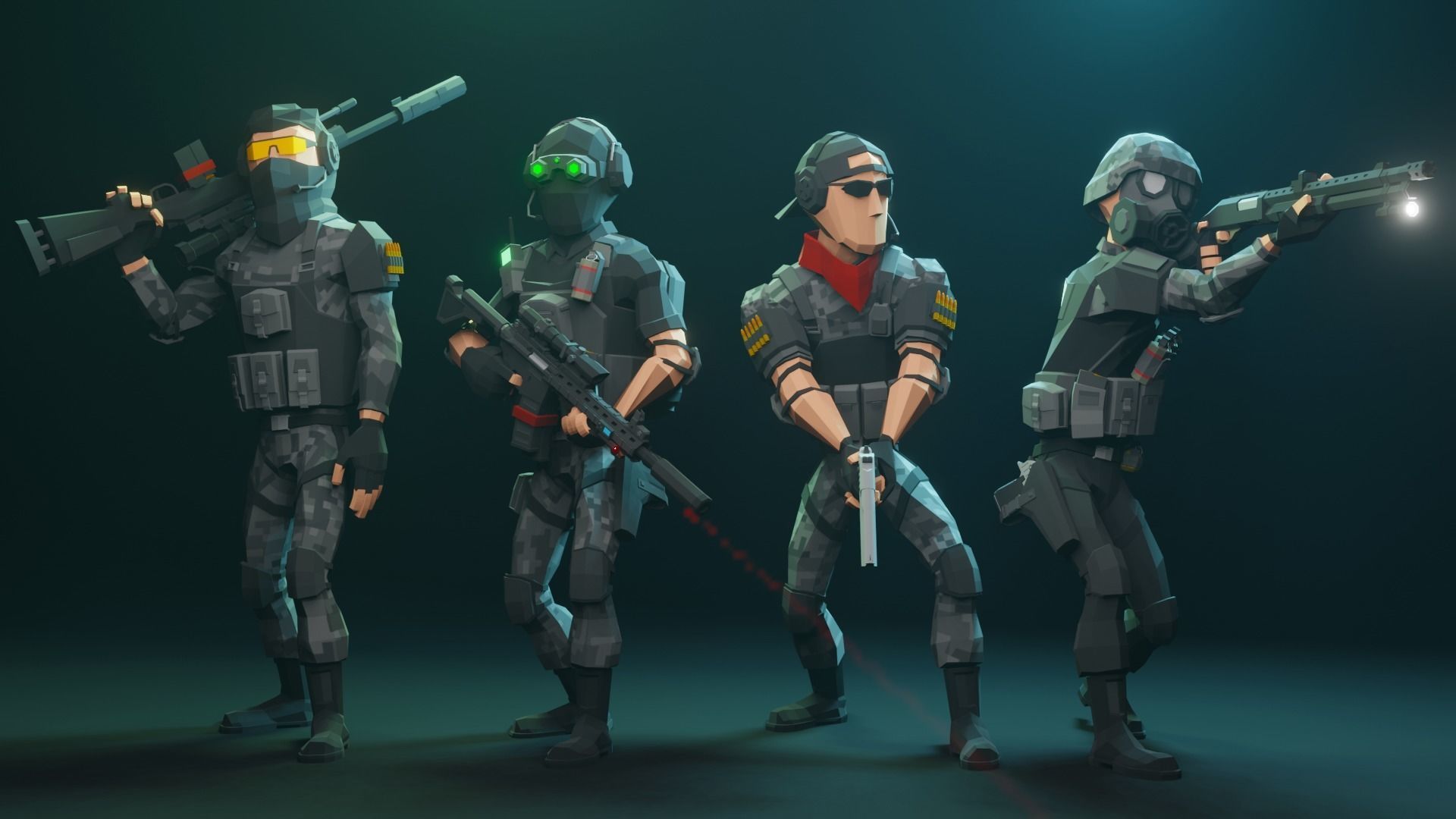 Low Poly Army Pack Low-poly 3D model_4