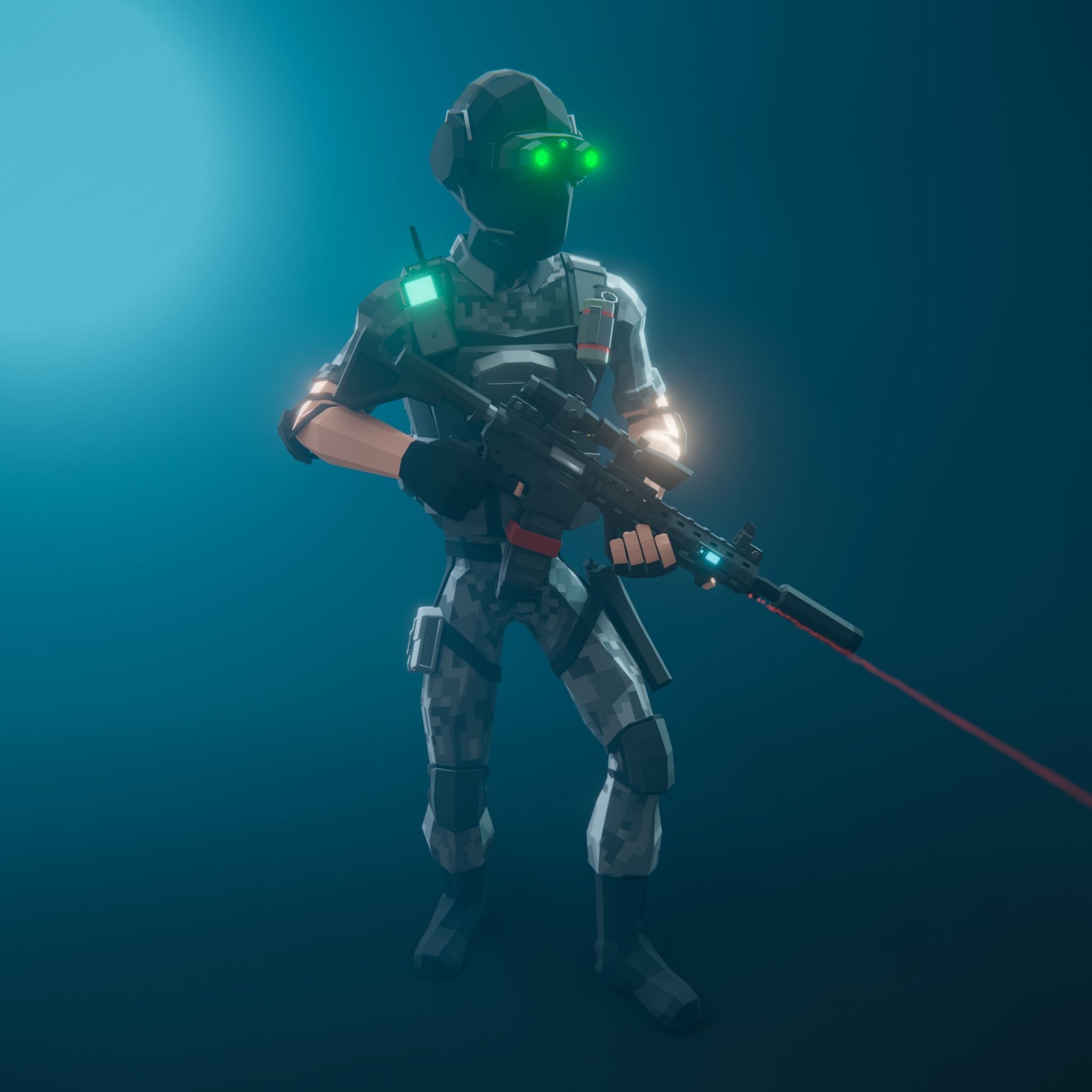 Low Poly Army Pack Low-poly 3D model_22