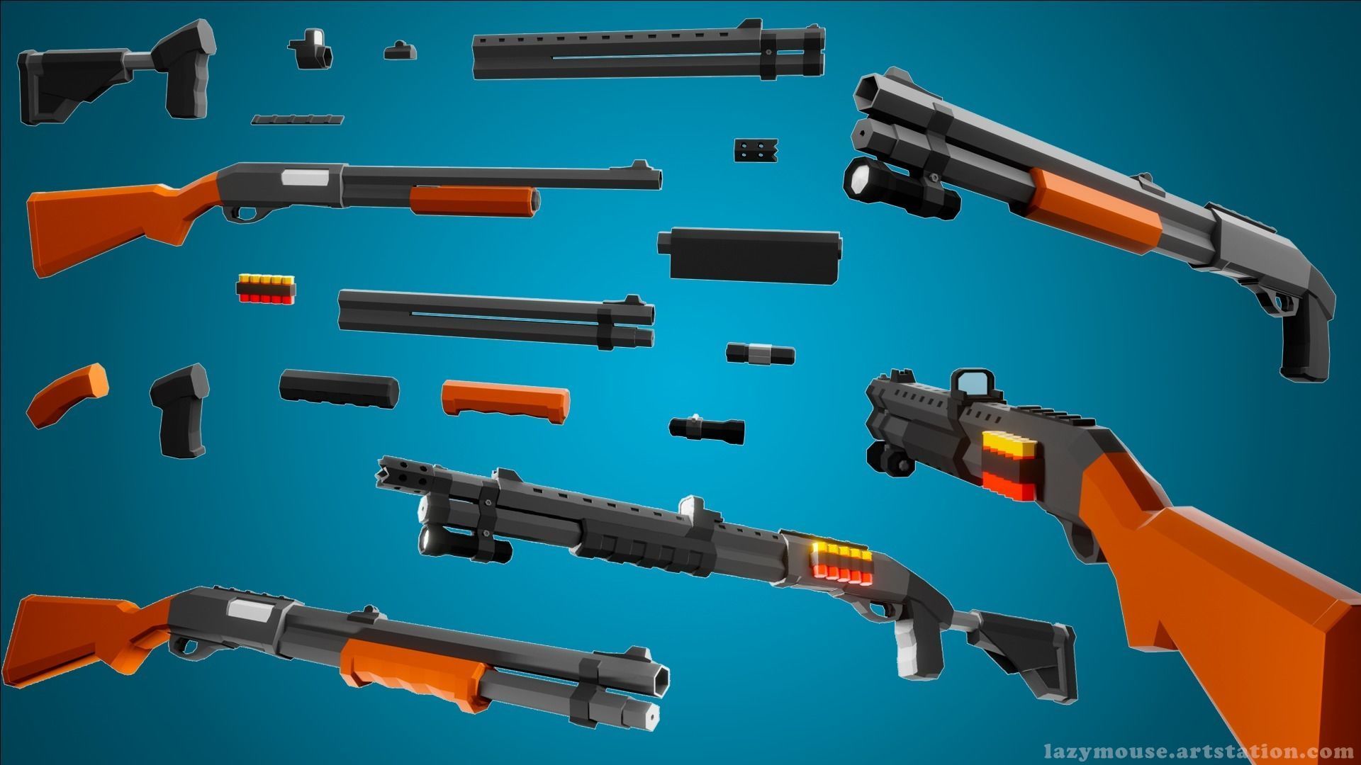 Low Poly Army Pack Low-poly 3D model_12