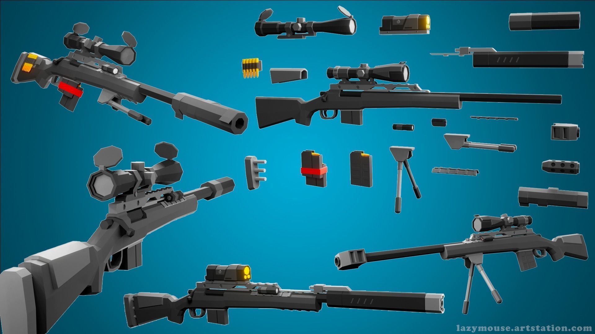 Low Poly Army Pack Low-poly 3D model_11