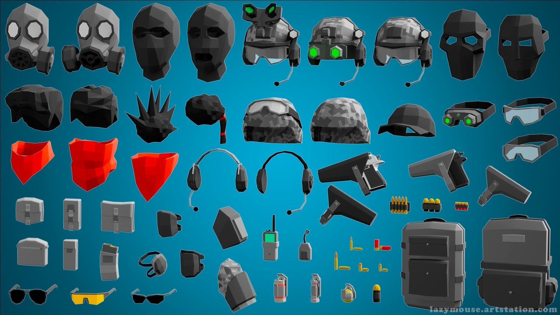 Low Poly Army Pack Low-poly 3D model_8
