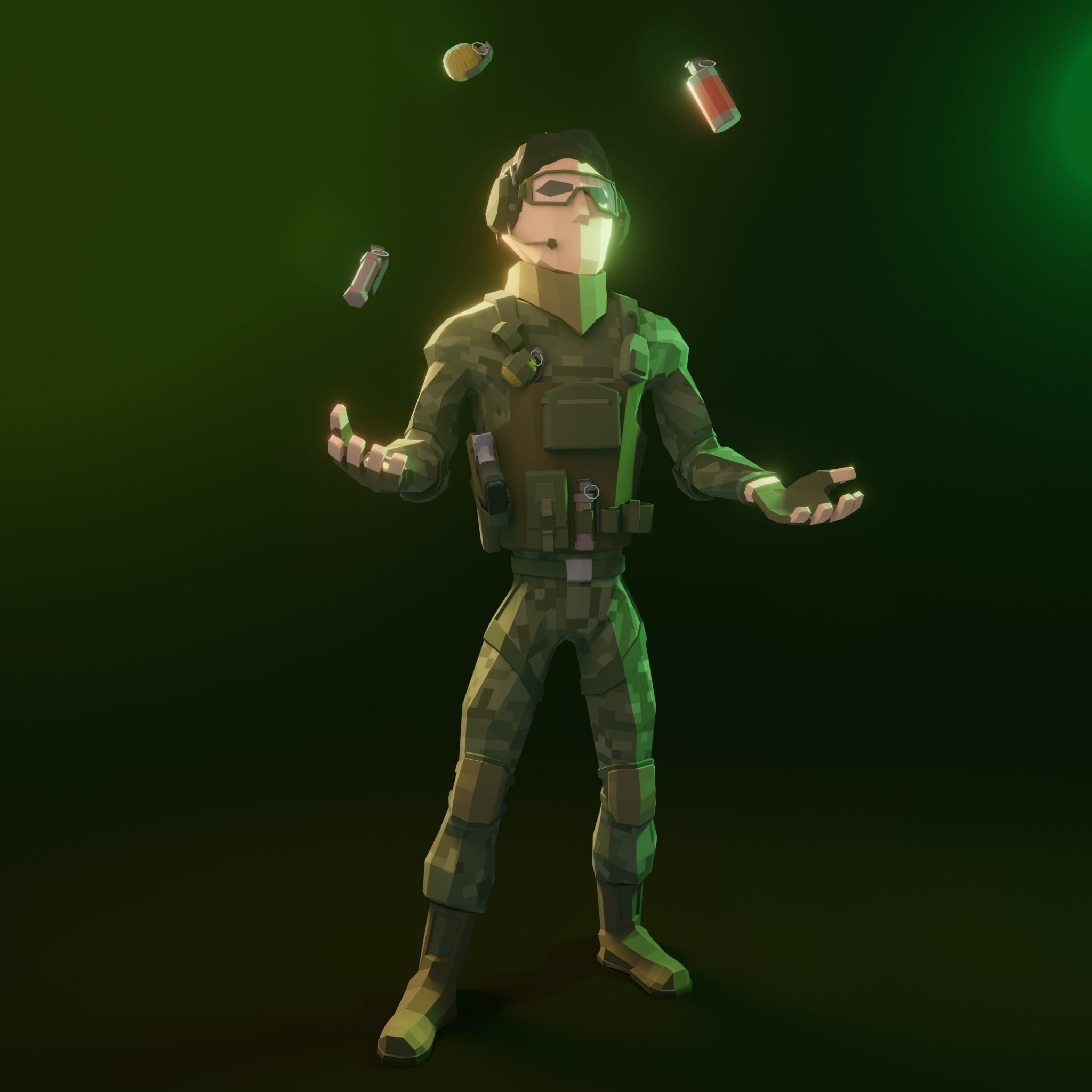 Low Poly Army Pack Low-poly 3D model_30