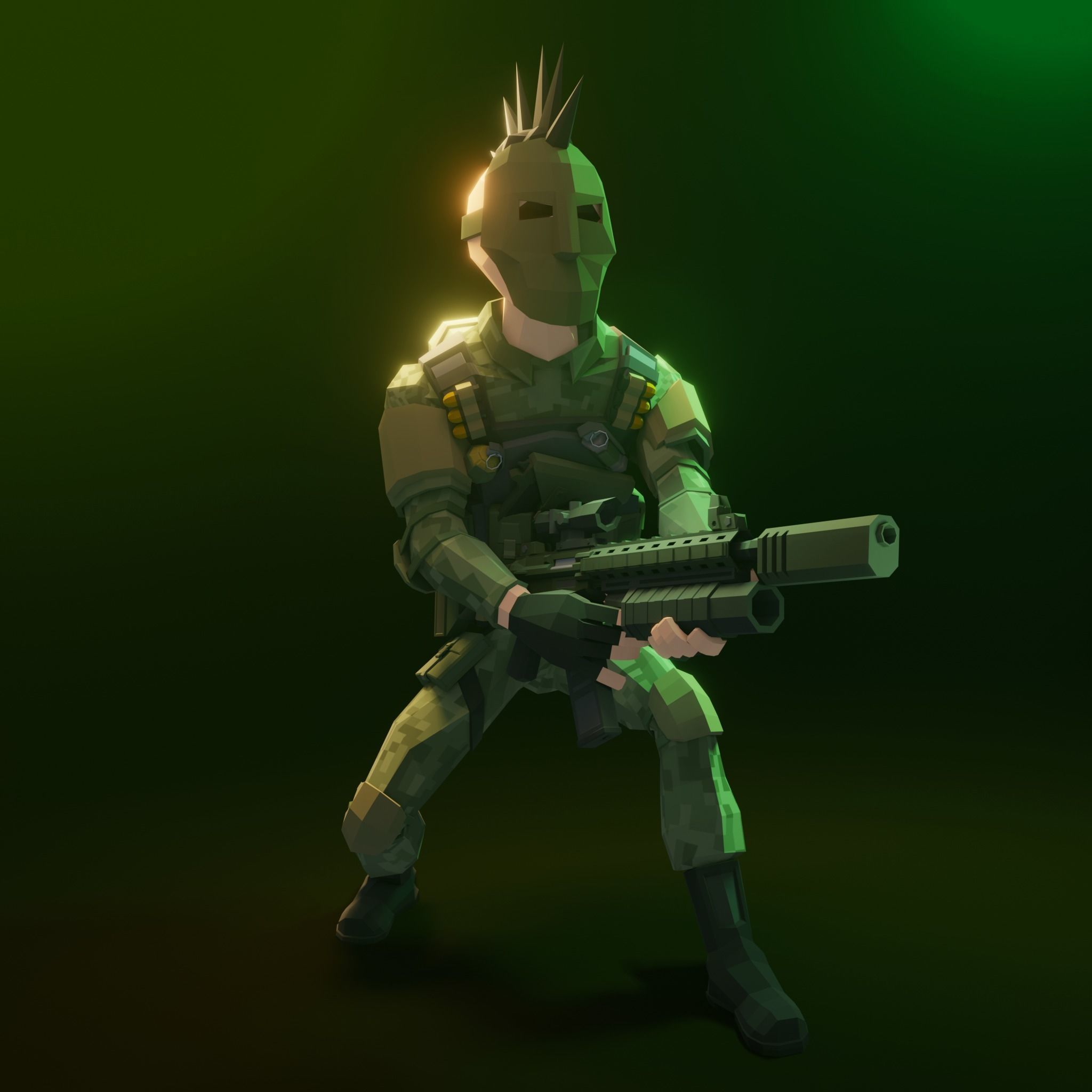 Low Poly Army Pack Low-poly 3D model_32