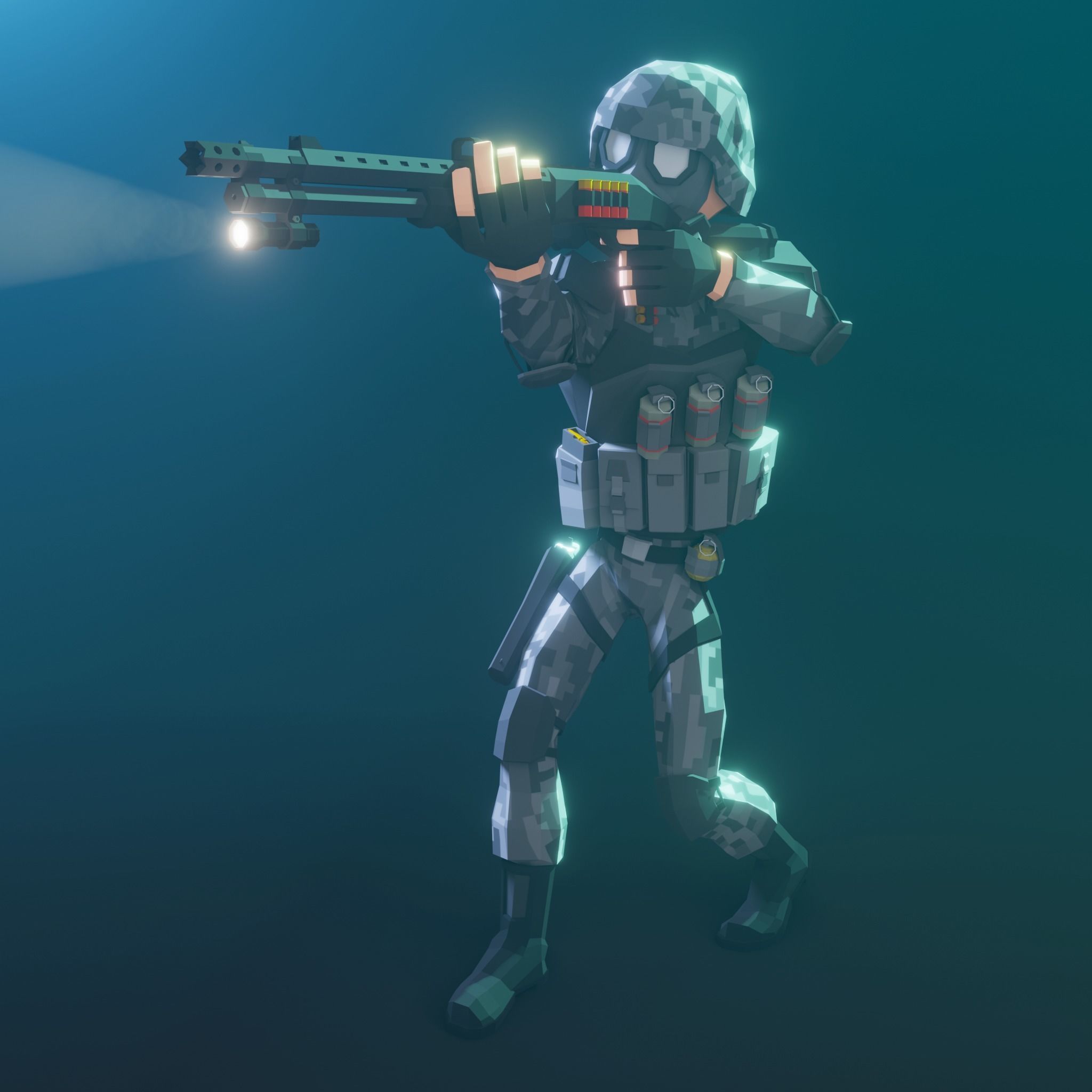 Low Poly Army Pack Low-poly 3D model_25