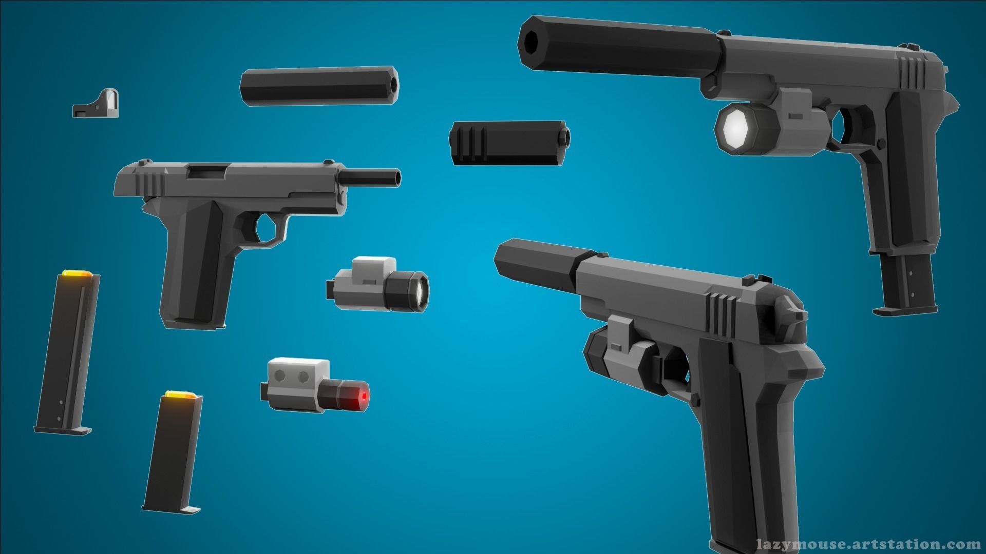 Low Poly Army Pack Low-poly 3D model_13