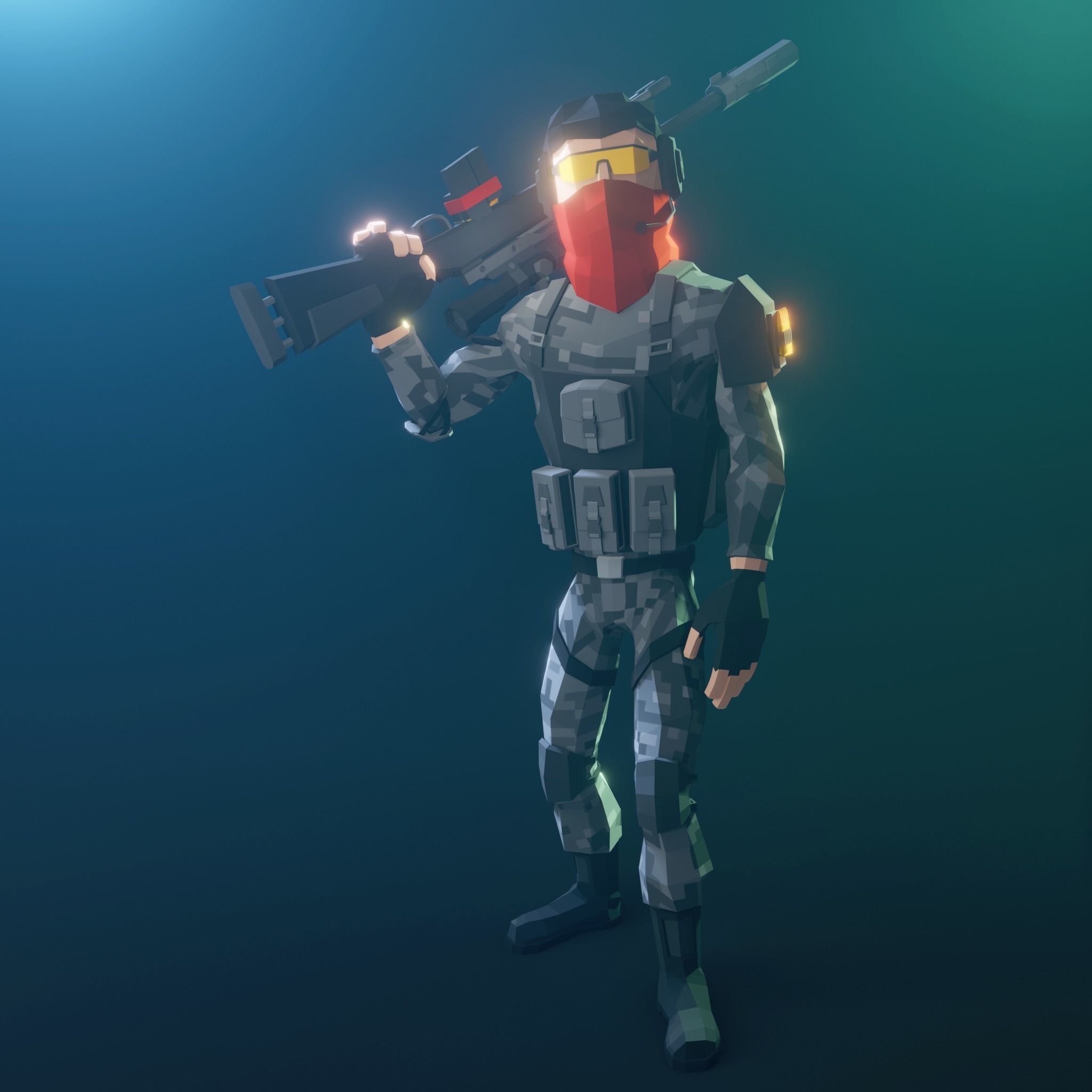 Low Poly Army Pack Low-poly 3D model_24