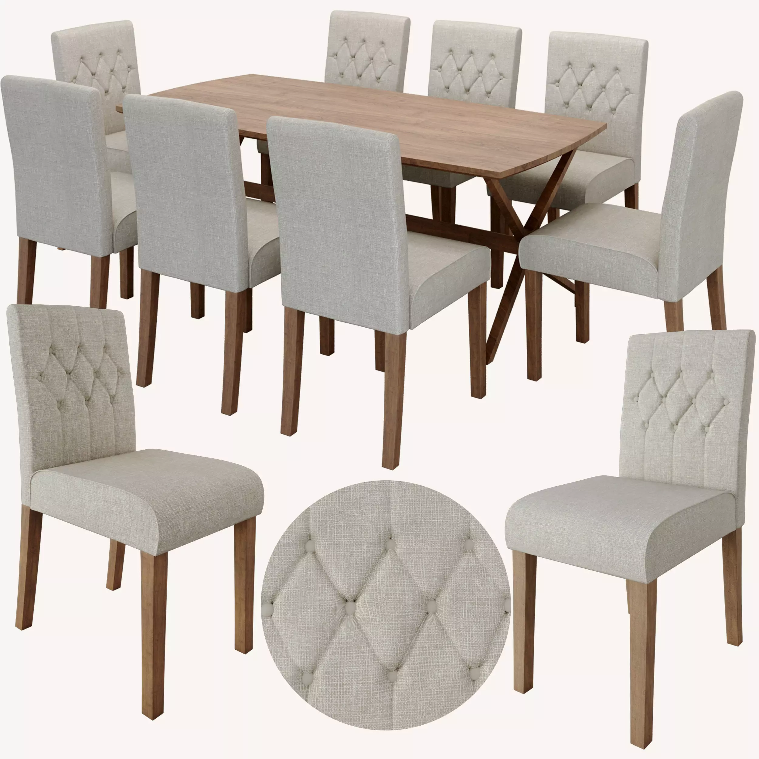 dining set table and chairs Free 3D model_0