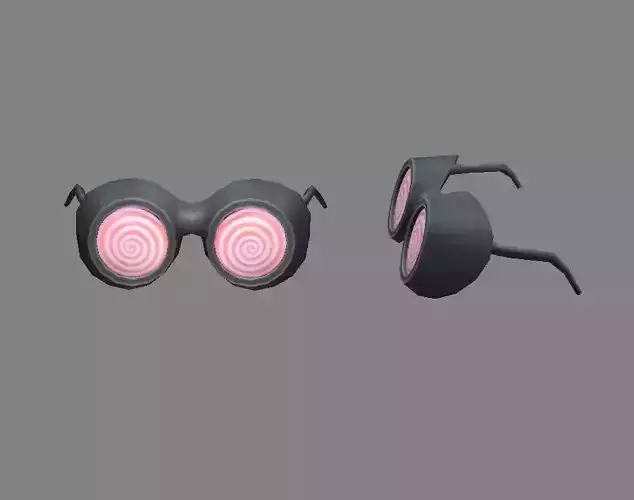 Cartoon myopia glasses - dizzy Low-poly 3D model