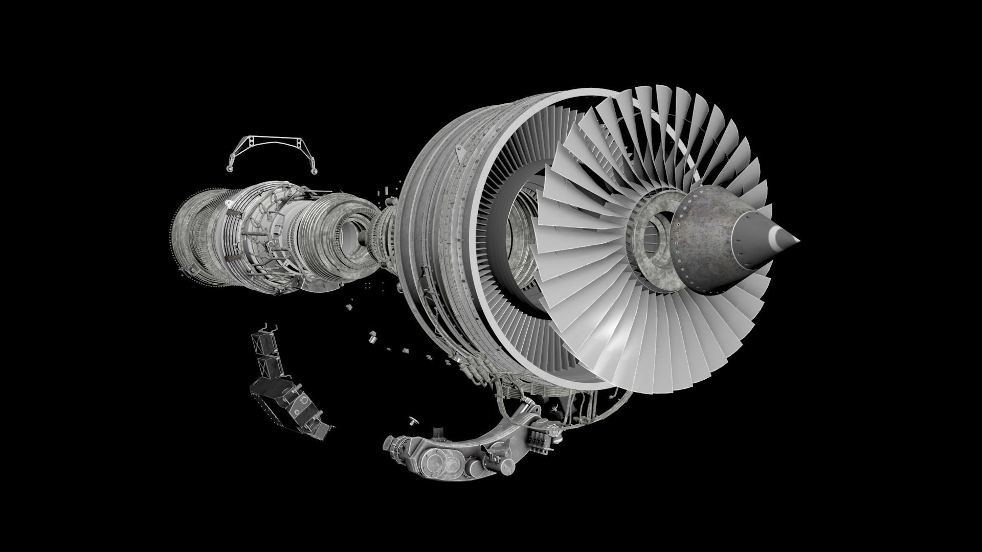 Airplane Jet Engine - CFM56 International 3D model_7