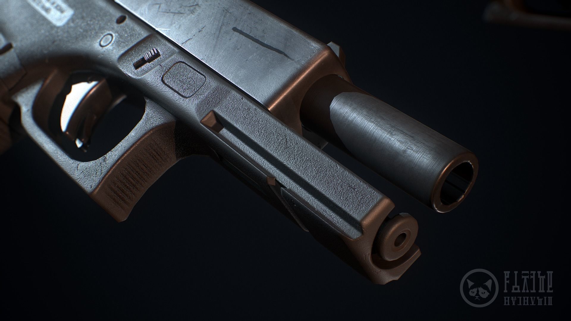 Glock 22-4 handgun Low-poly 3D model_16
