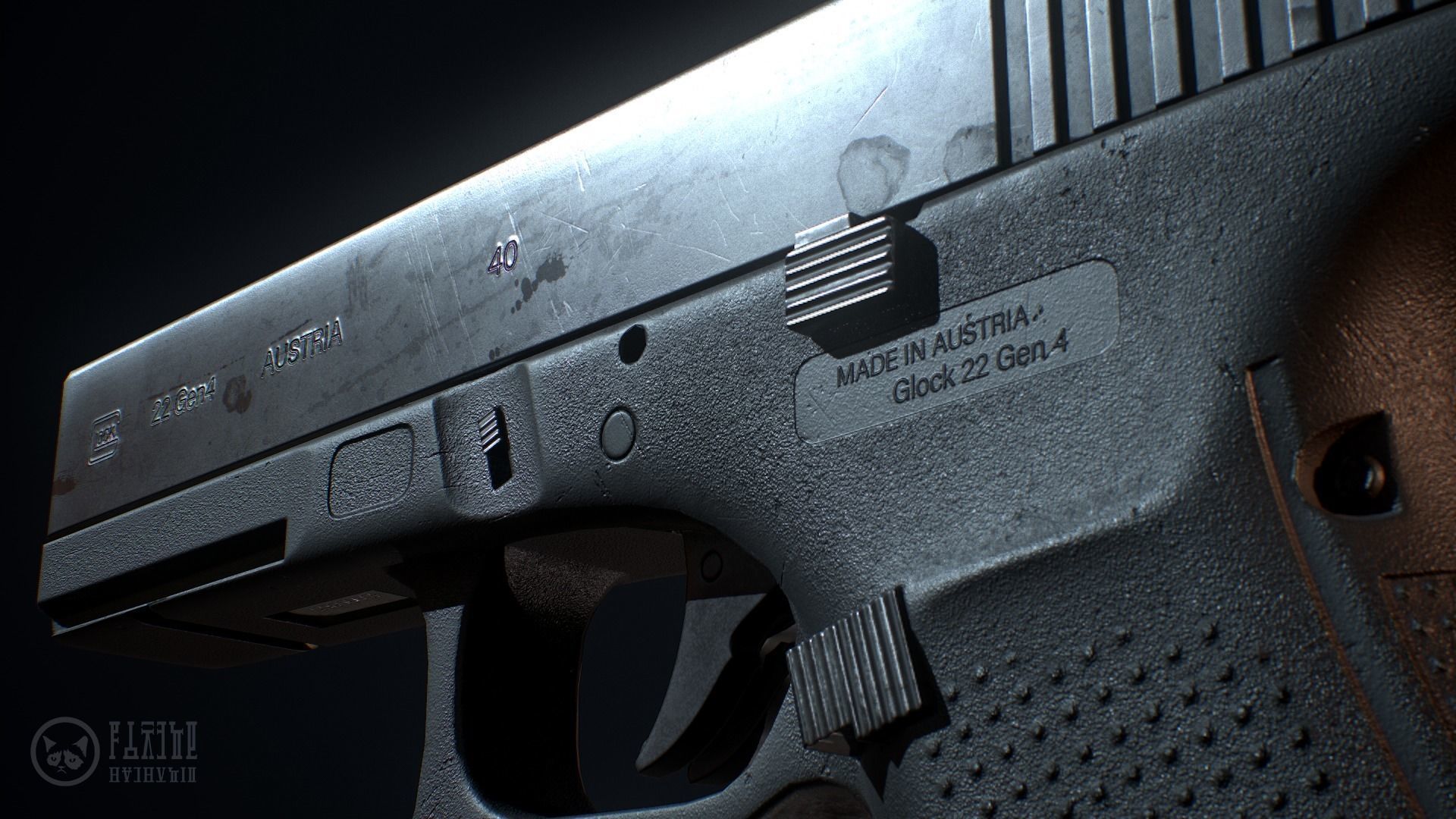 Glock 22-4 handgun Low-poly 3D model_18