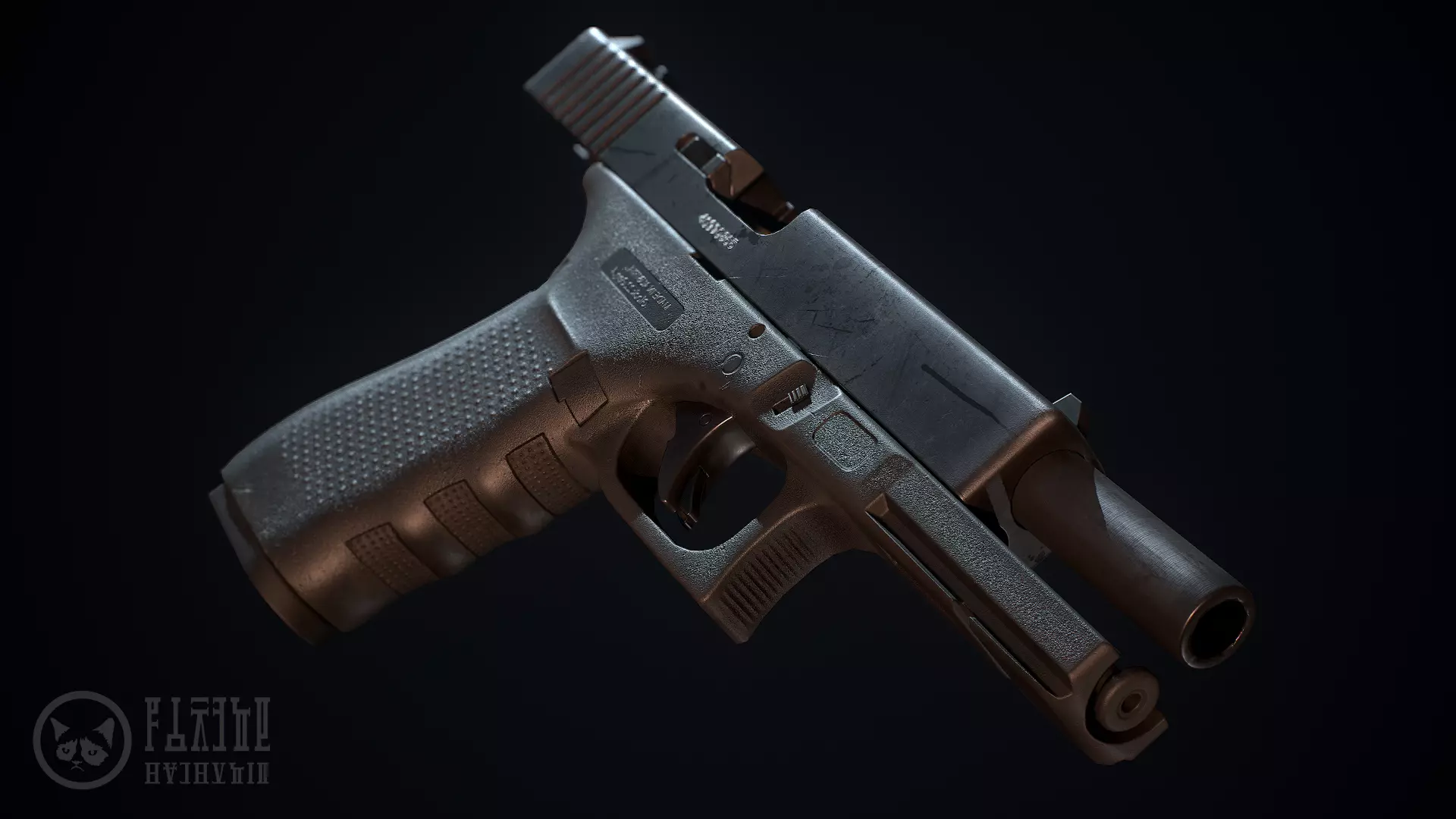 Glock 22-4 handgun Low-poly 3D model_0