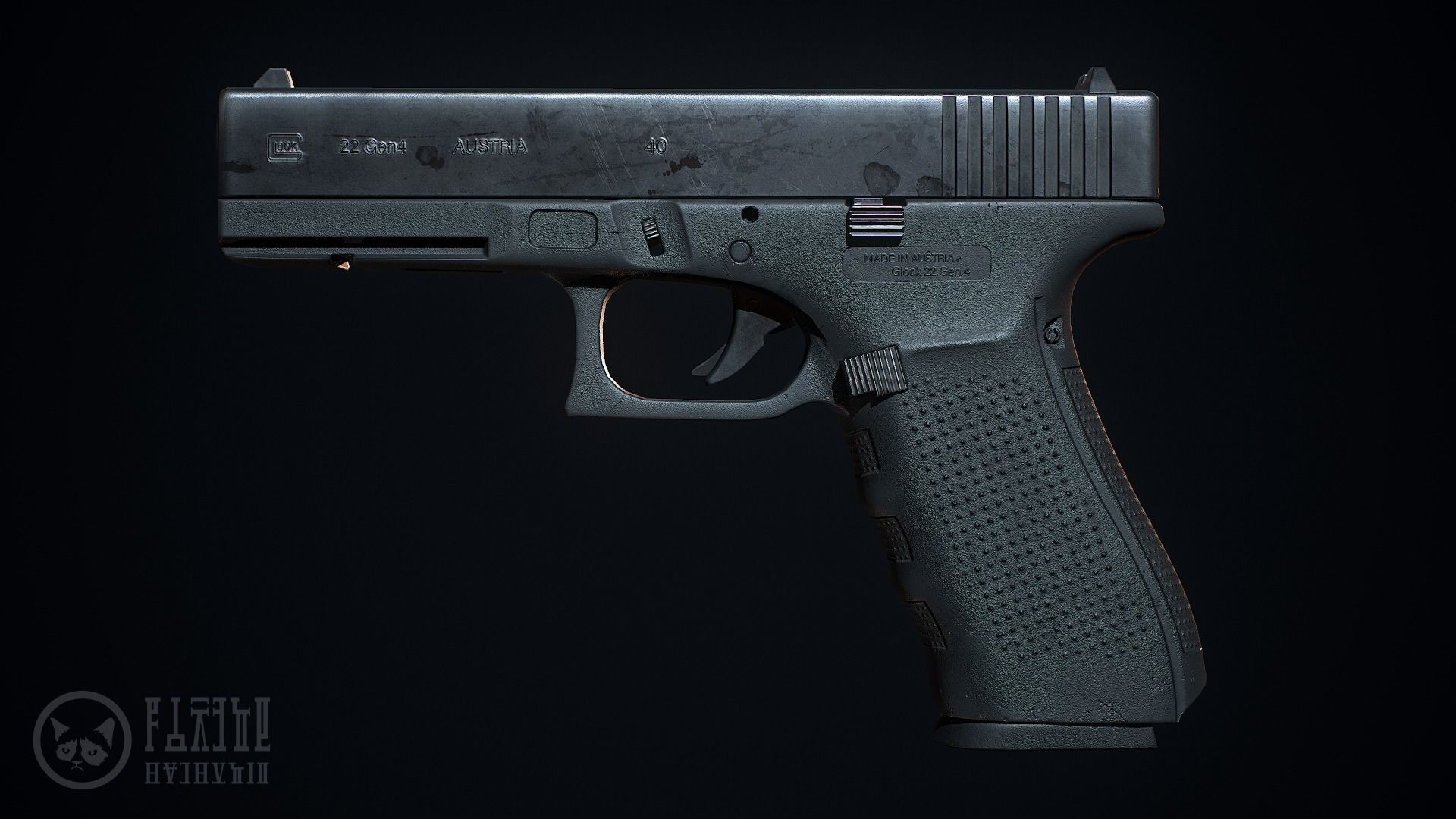 Glock 22-4 handgun Low-poly 3D model_12