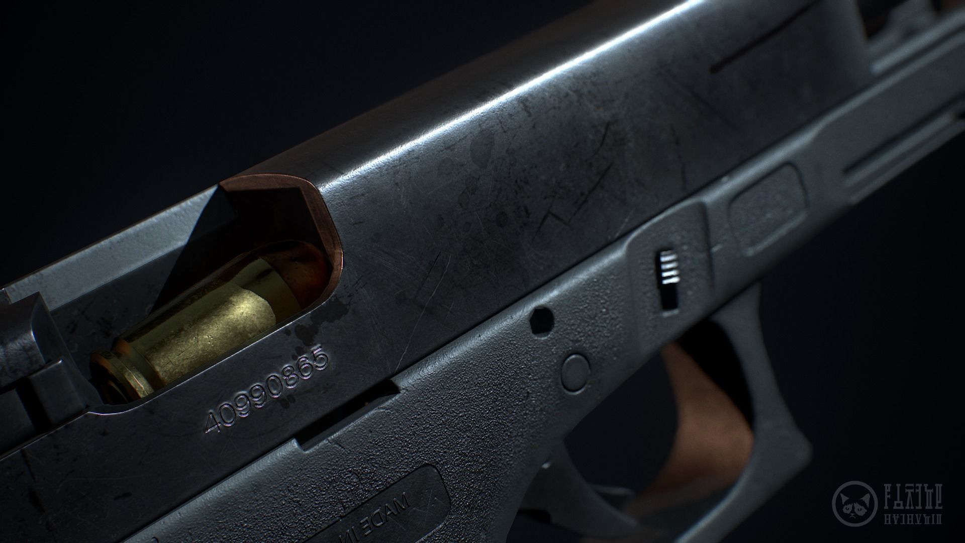 Glock 22-4 handgun Low-poly 3D model_17