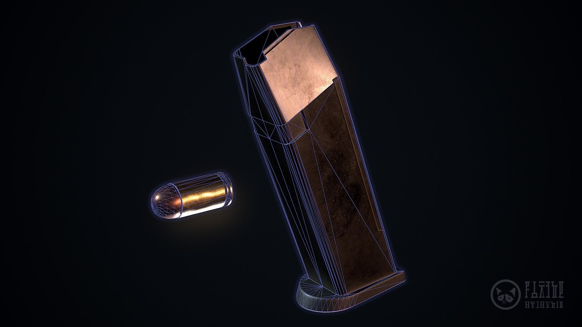 Glock 22-4 handgun Low-poly 3D model_10