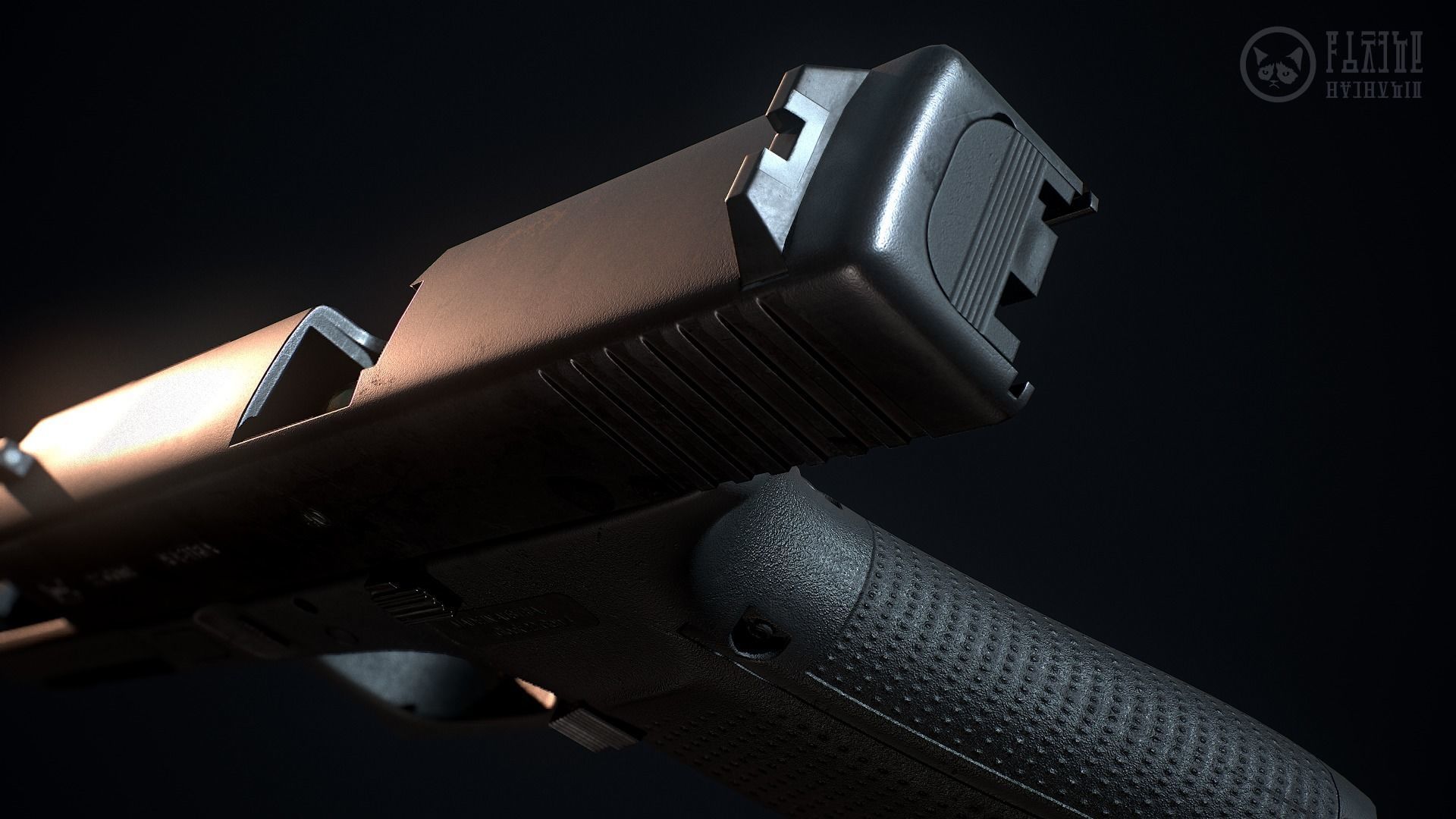 Glock 22-4 handgun Low-poly 3D model_7