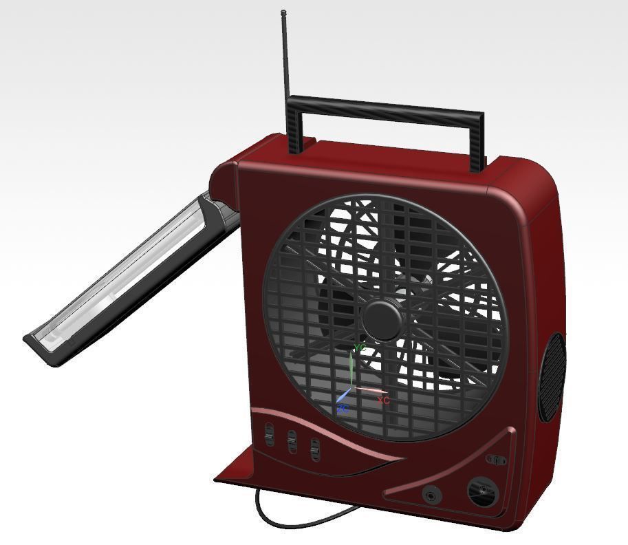 Rechargeable Fan with LED Light 3D model_5