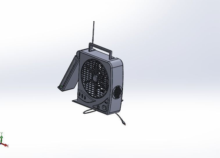 Rechargeable Fan with LED Light 3D model_16