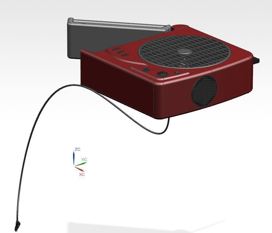 Rechargeable Fan with LED Light 3D model_10