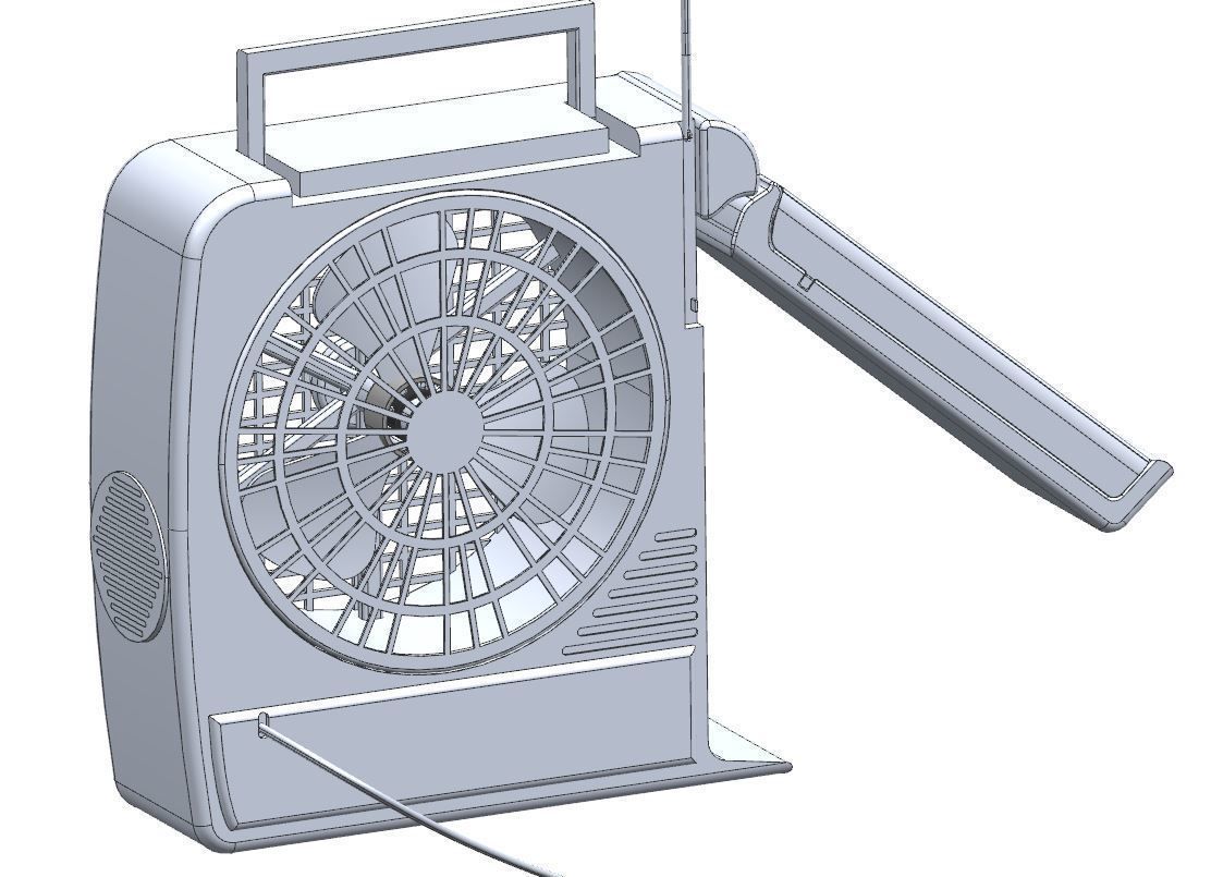 Rechargeable Fan with LED Light 3D model_13