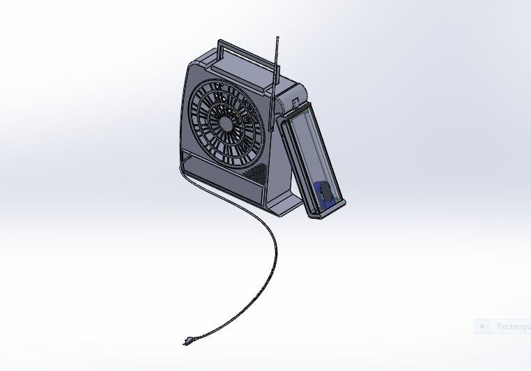 Rechargeable Fan with LED Light 3D model_15