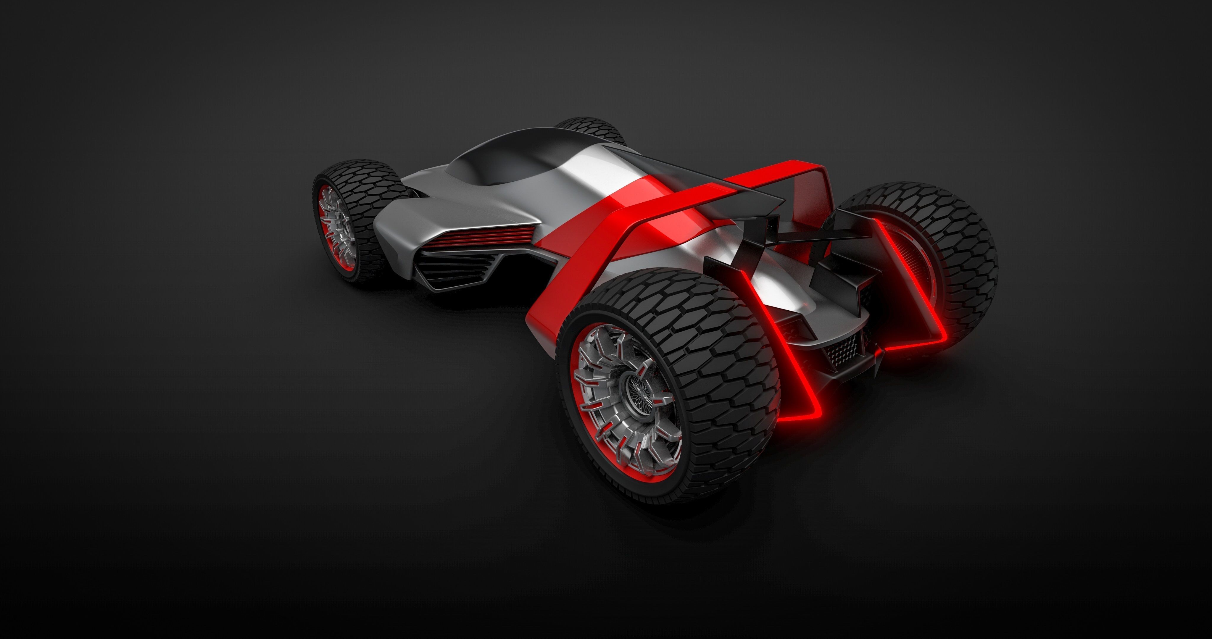 Cybermobile futuristic car 3D model_3