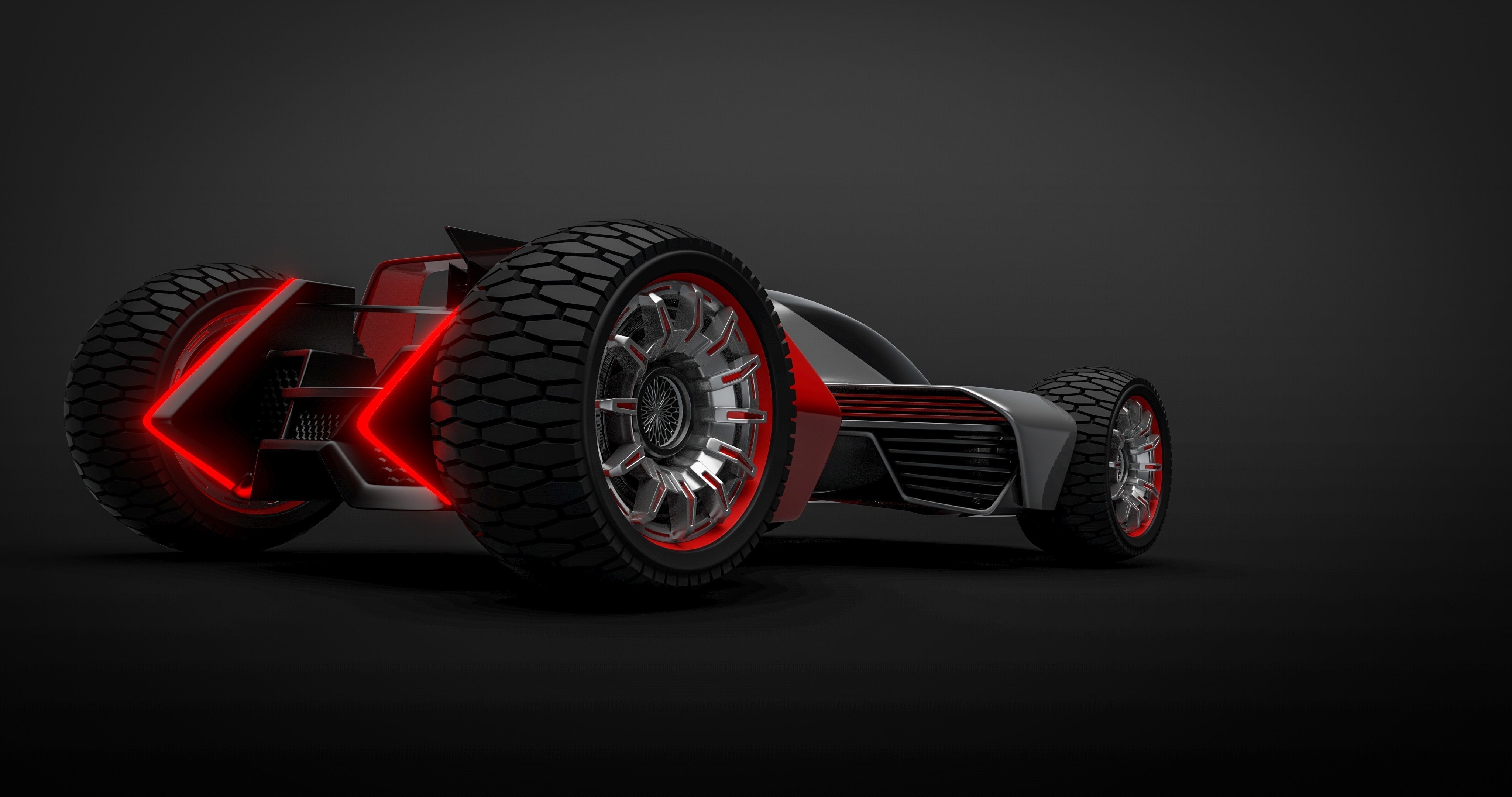 Cybermobile futuristic car 3D model_2