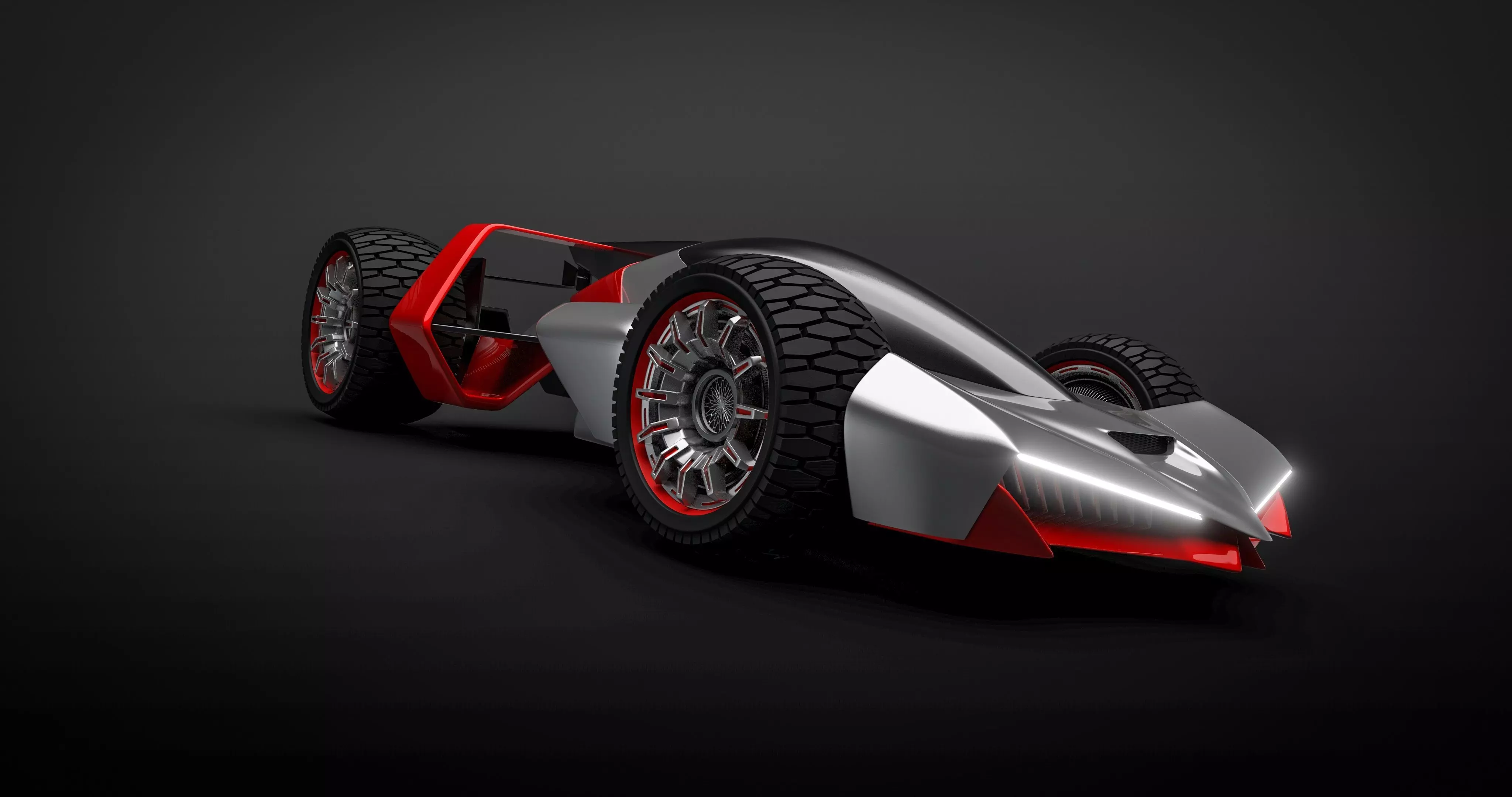 Cybermobile futuristic car 3D model_0