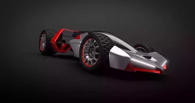 Cybermobile futuristic car 3D model