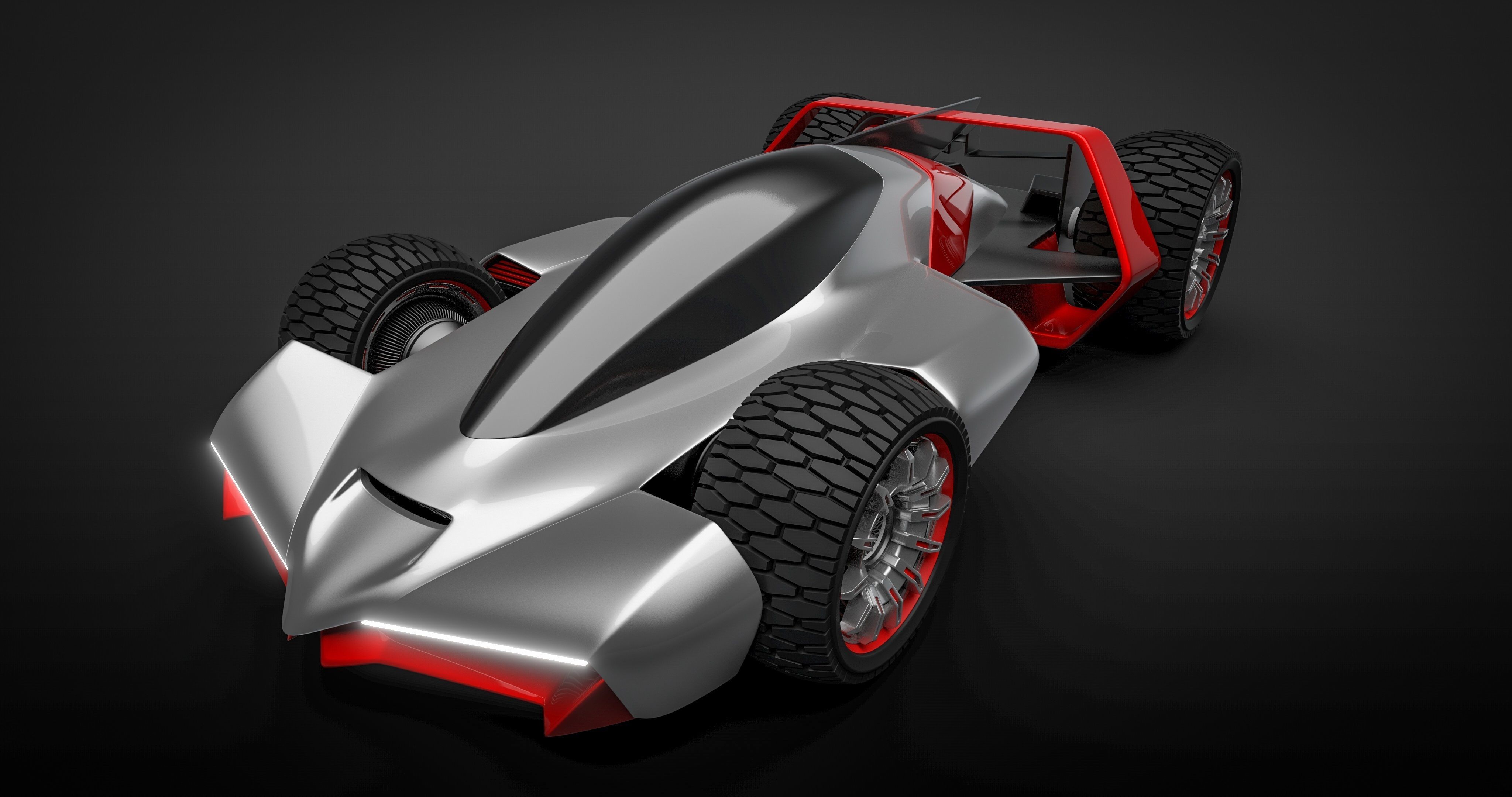 Cybermobile futuristic car 3D model_4