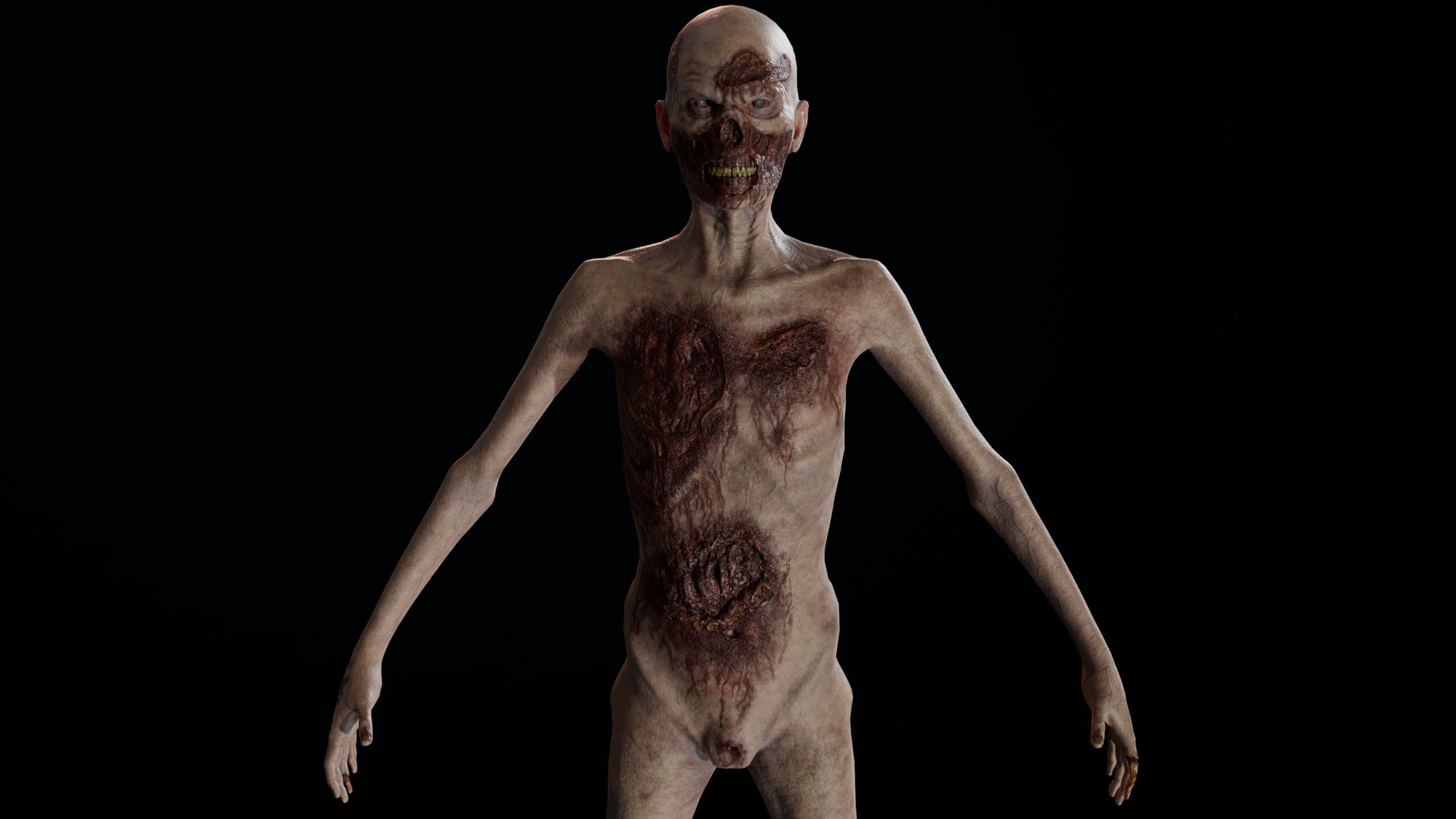 Zombie GameReady Low-poly 3D model_13