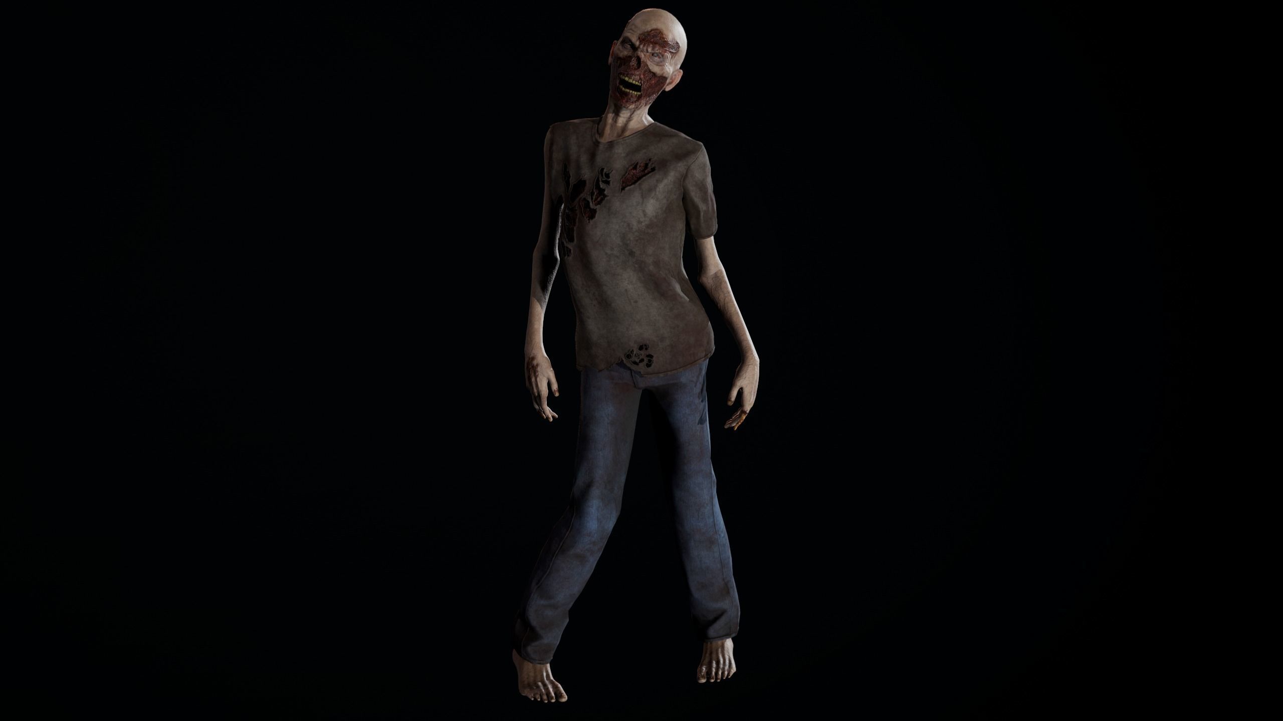 Zombie GameReady Low-poly 3D model_6
