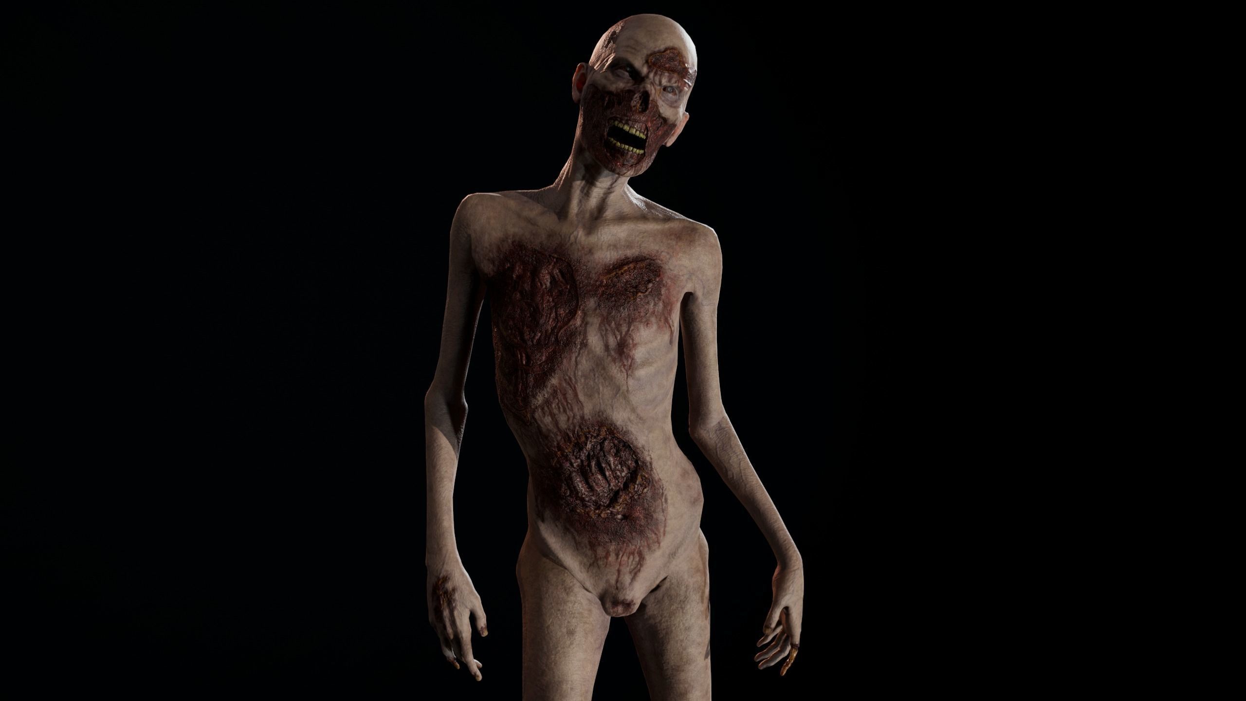 Zombie GameReady Low-poly 3D model_7