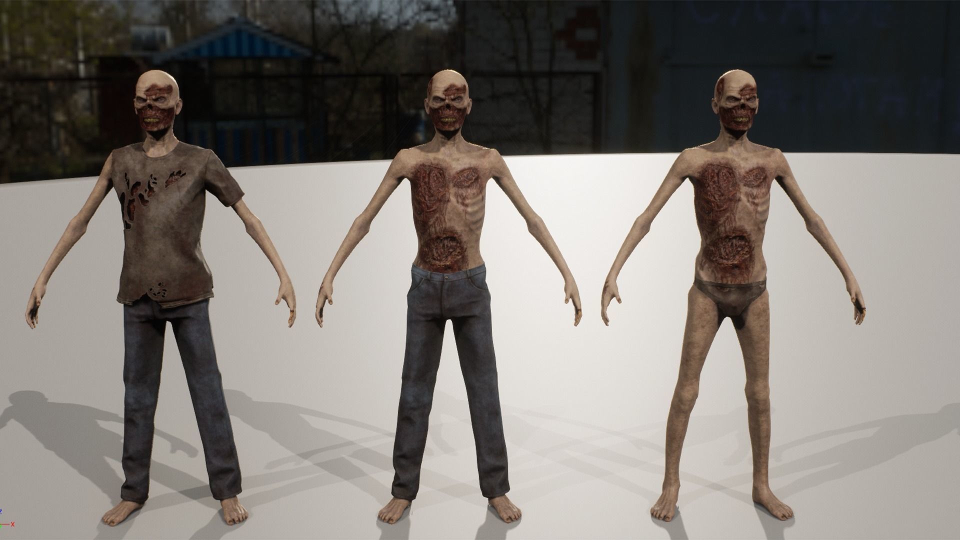 Zombie GameReady Low-poly 3D model_29