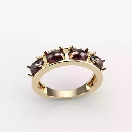 Women ring with cabochons 3dm stl vintage