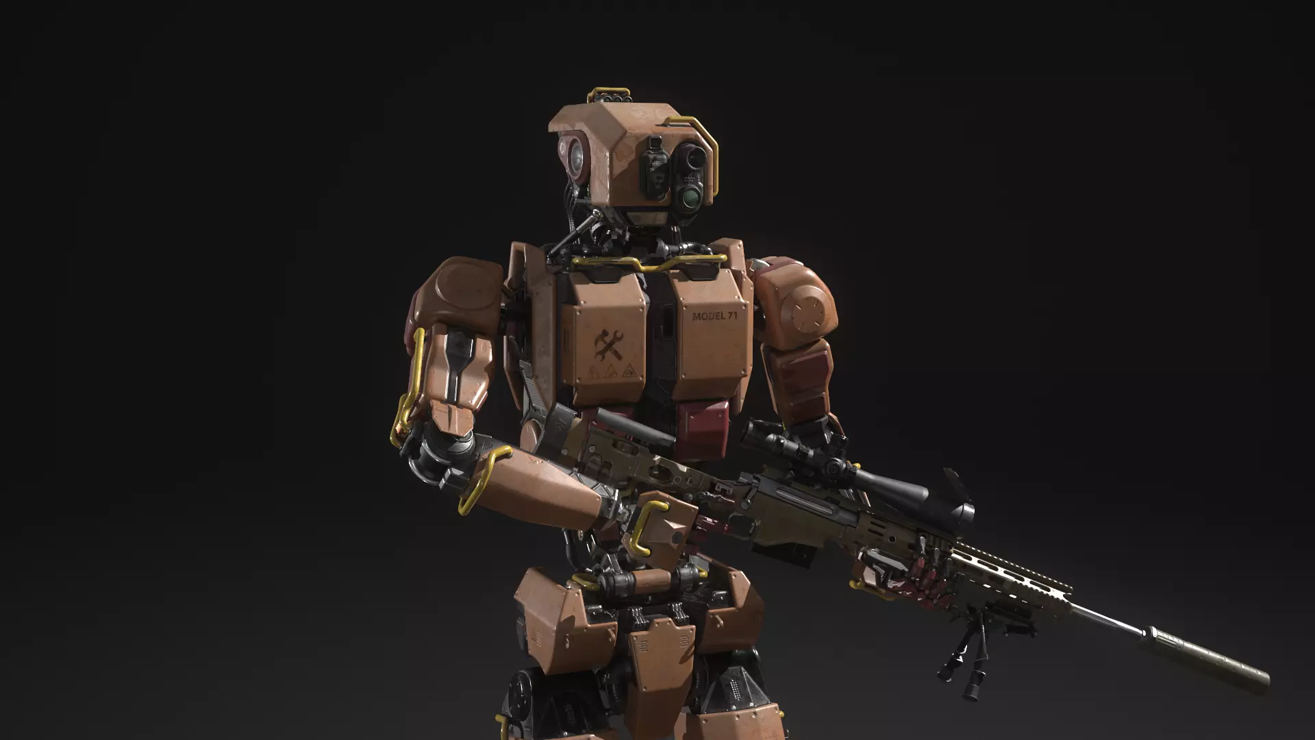 Robot M71 Low-poly 3D model_0