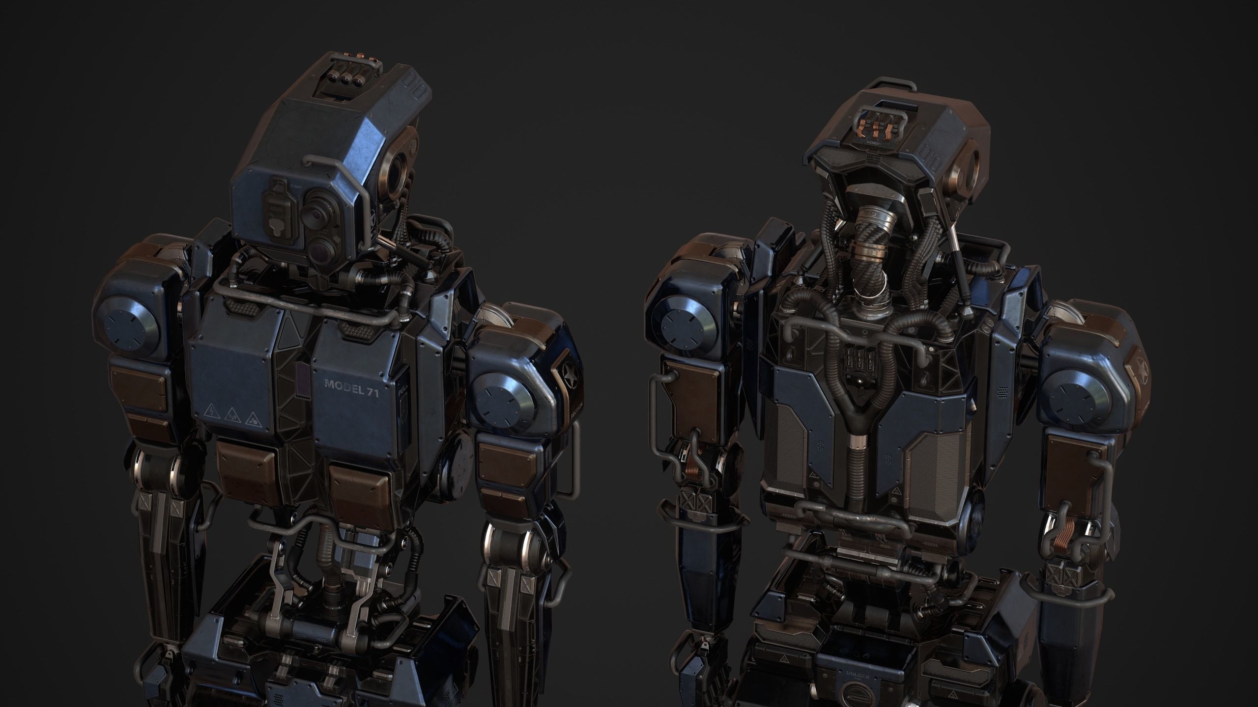 Robot M71 Low-poly 3D model_3