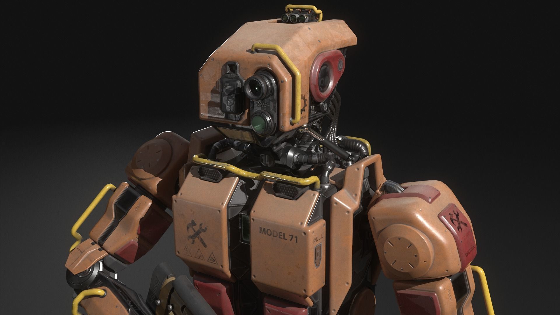 Robot M71 Low-poly 3D model_2