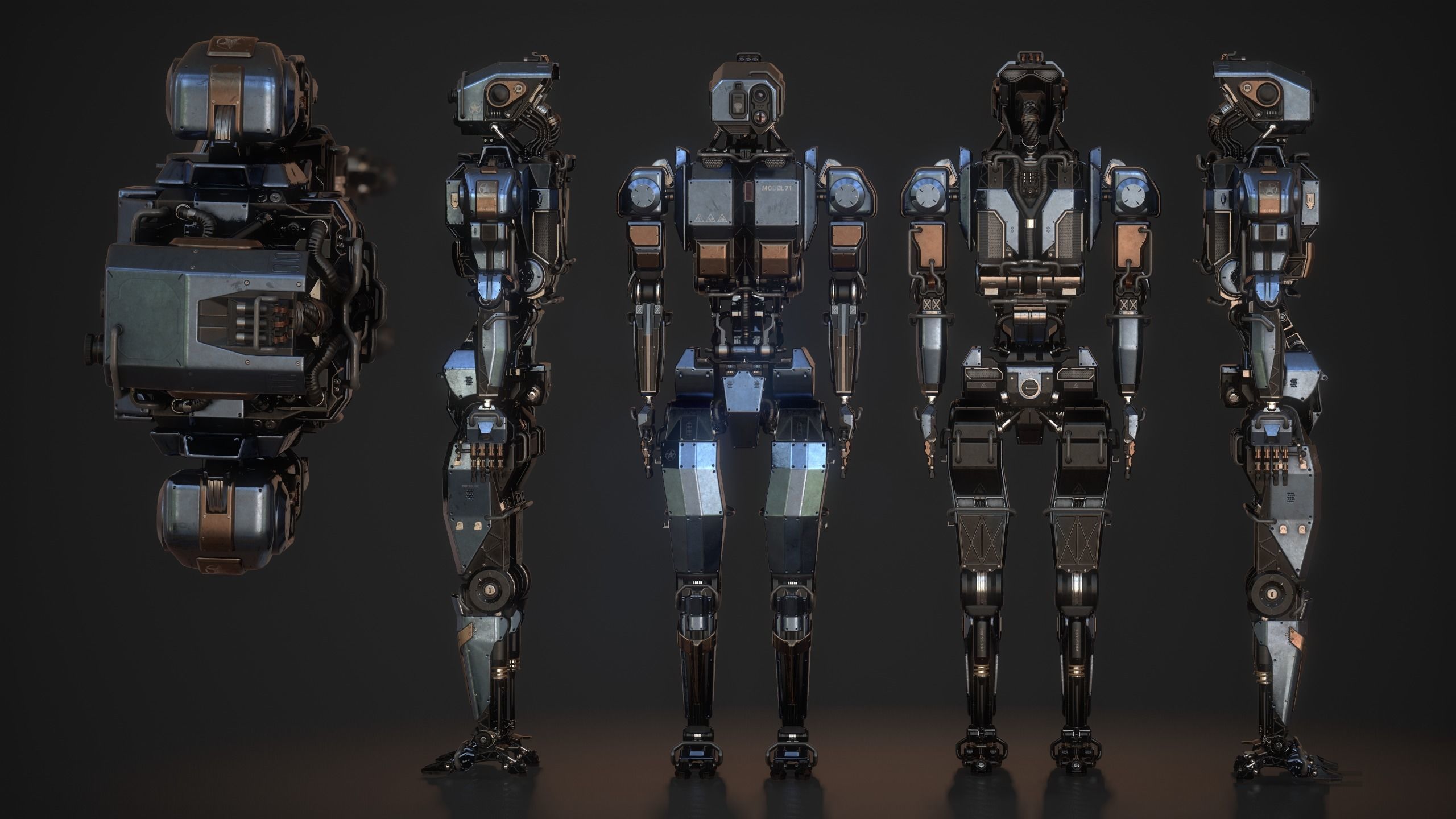Robot M71 Low-poly 3D model_4