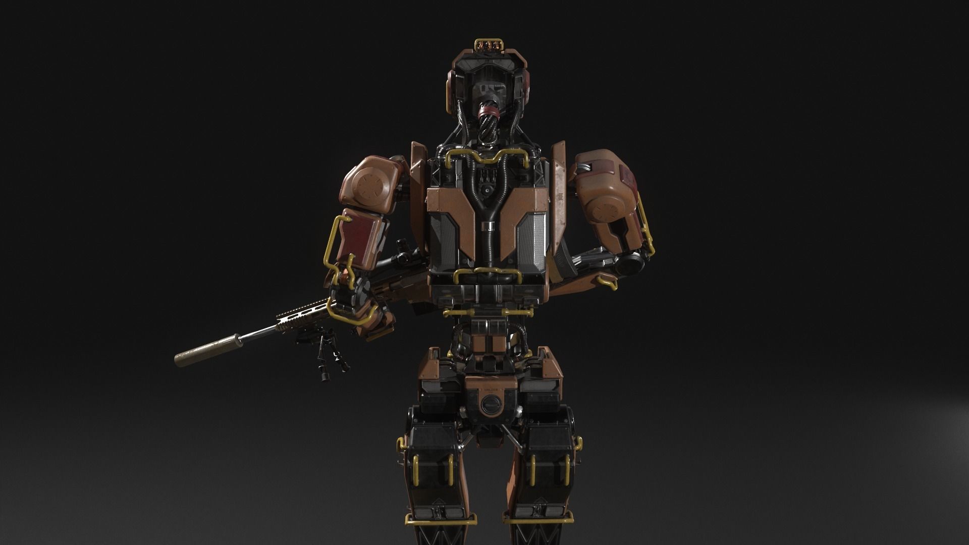 Robot M71 Low-poly 3D model_8