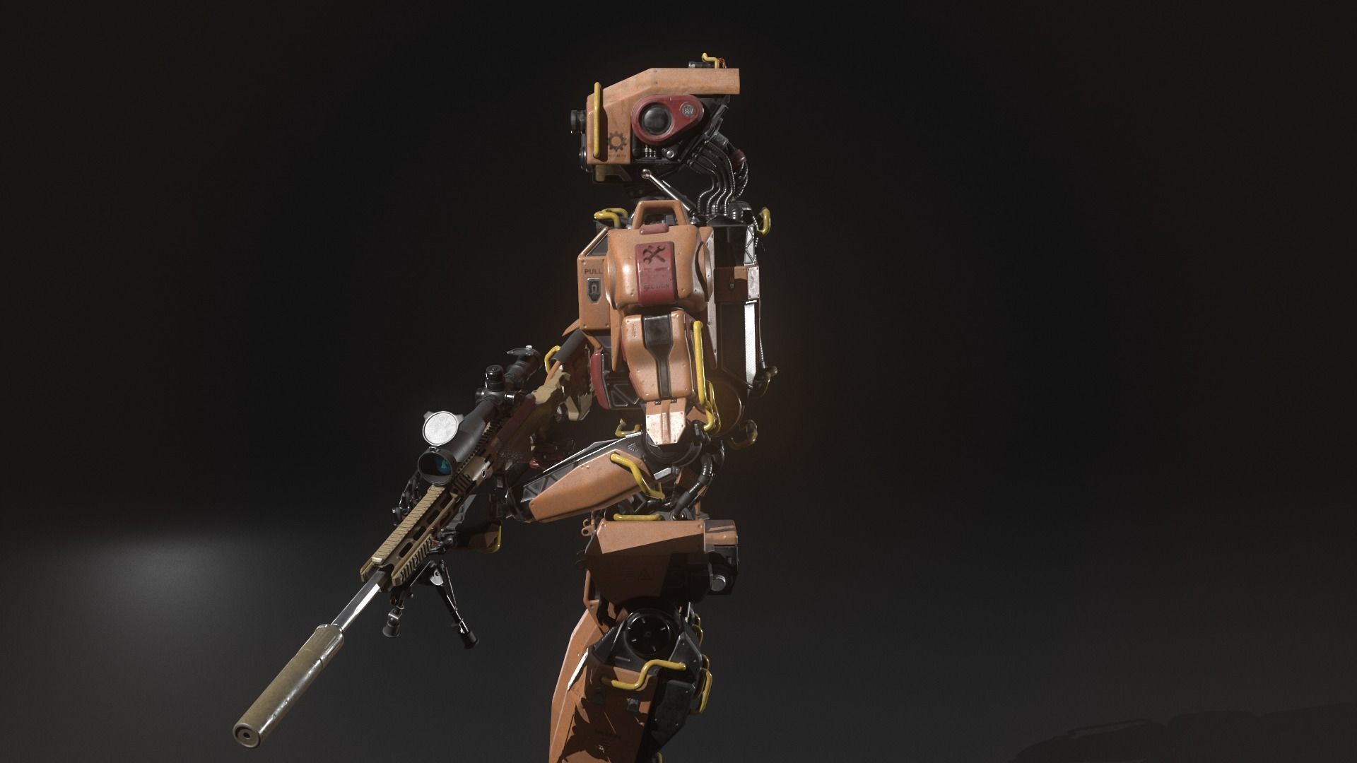 Robot M71 Low-poly 3D model_9