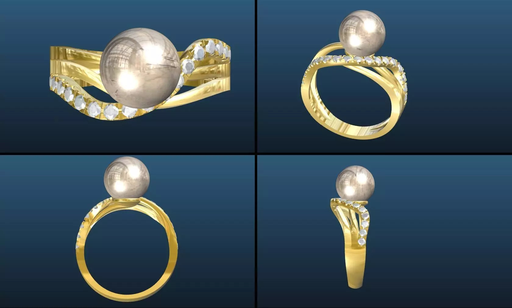 women ring 3D print model_0