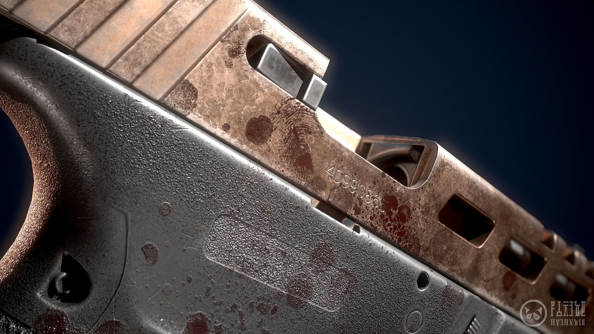 Glock handgun custom Low-poly 3D model_5