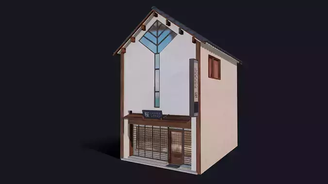 Kyoto Sakura House Low-poly 3D model