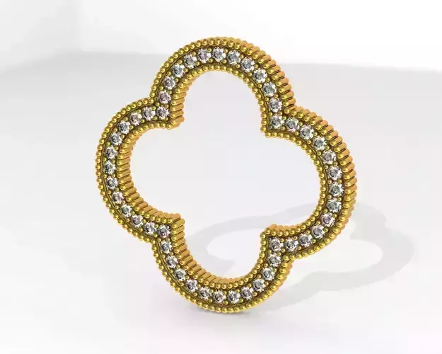 Bubble motif quatrefoil ornament pendant