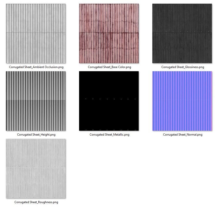 Corrugated Sheet PBR Texture Texture_17