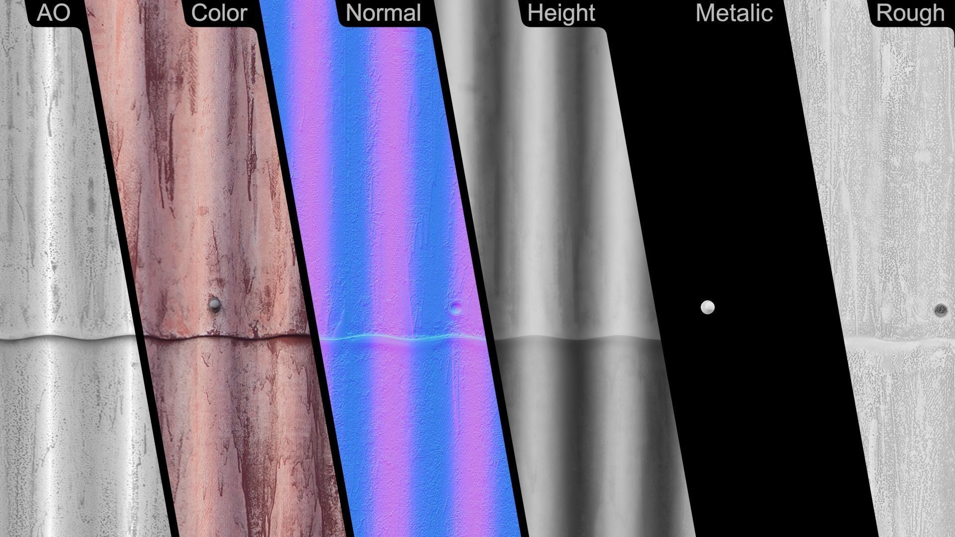 Corrugated Sheet PBR Texture Texture_16