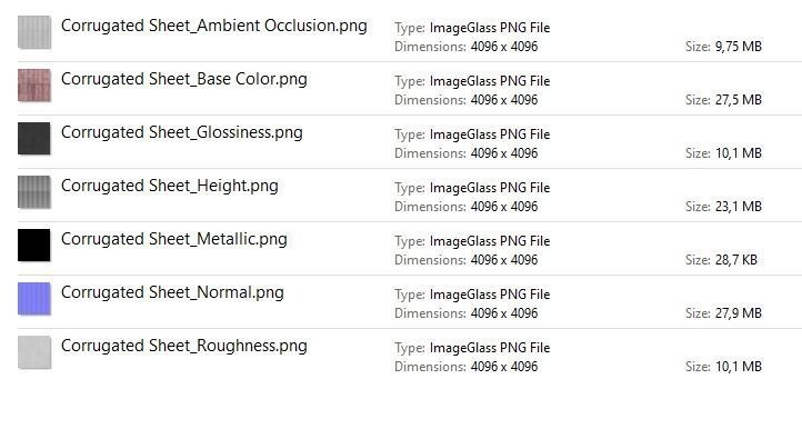 Corrugated Sheet PBR Texture Texture_18